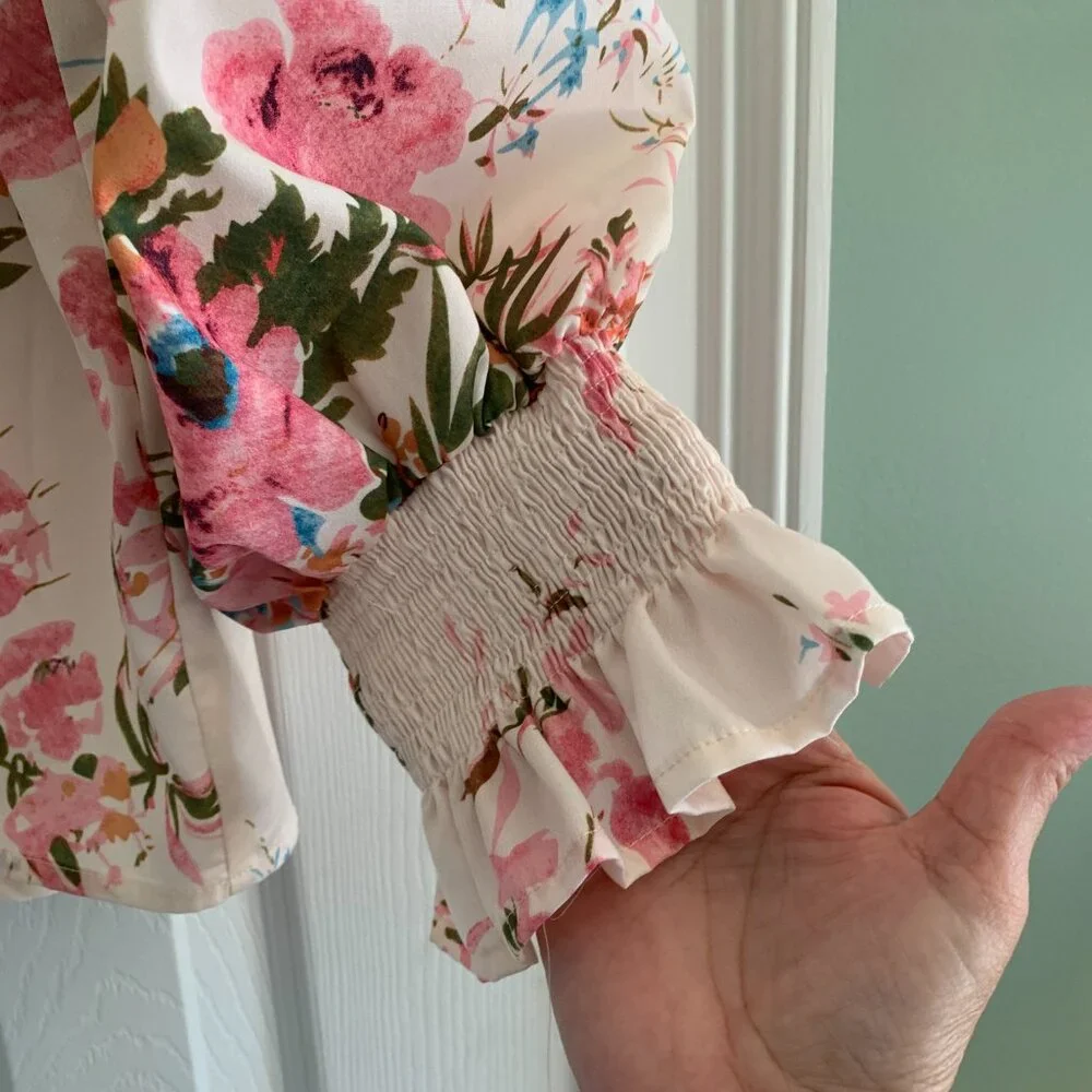 Chic Soul Long Sleeve 3X floral print blouse - Picture 9 of 13